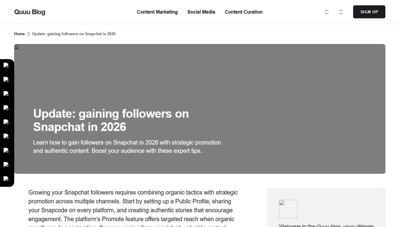 Update: gaining followers on Snapchat in 2026 - Quuu Blog